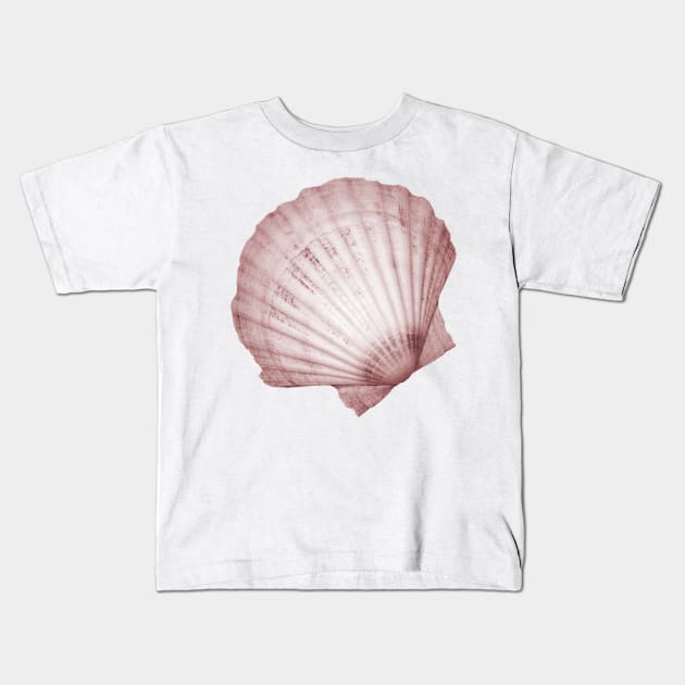 Pink fan seashell Kids T-Shirt by hamptonstyle